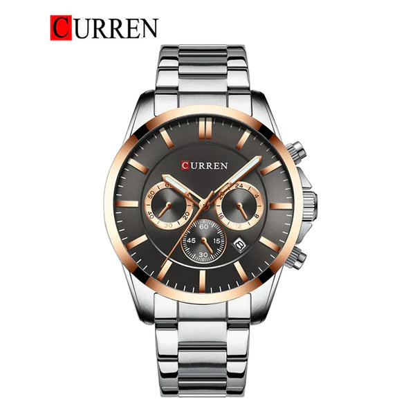 CURREN -  Original Brand Stainless Steel Band Wrist Watch For Men-8358-01