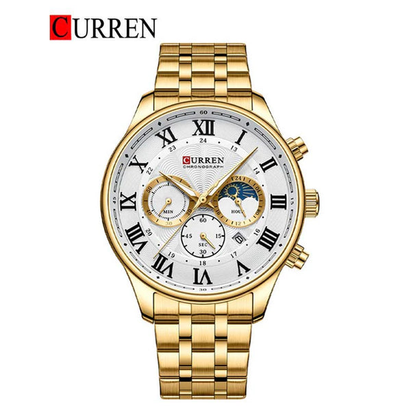 CURREN -  Original Brand Stainless Steel Band Wrist Watch For Men-8427-02