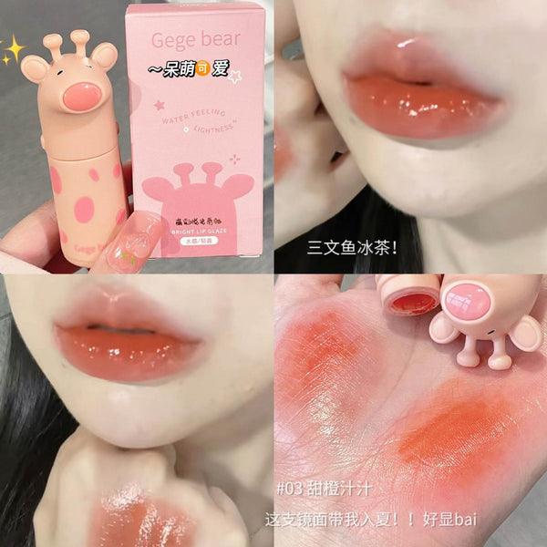 Gege Bear - Cute Horse Bright Lip Glaze High quality Shade 03