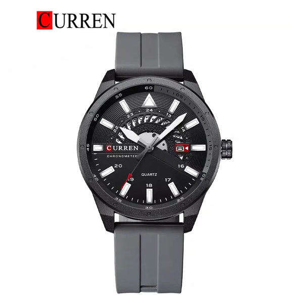 CURREN -  Original Brand Rubber Straps Wrist Watch For Men With-8421-03