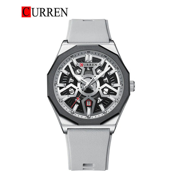 CURREN -  Original Brand Rubber Straps Wrist Watch For Men-8437-04