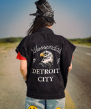 Weave Wardrobe - Detroit City Eagle Black Denim Vest Unisex | El Denim Vol. 1: Highway | Weave Wardrobe