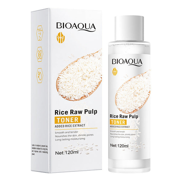 BIOAOUA Rice RAW Pulp Toner Added Rice Extract Replenishing long lasting shrink pores nourishes the skin smooth and tender Moisturizing Brightening Skin Care Softening Water Toner 12OML bqy83864