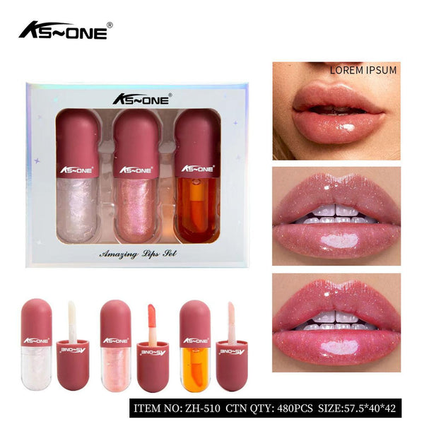 Colorme - NEW Lip Gloss Capsule Lip Plumper Oil Shiny Clear Lip Oil Women Moisturizing Lip Gloss Set-Tow