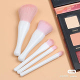 Colourme - Julystar 5pcs Makeup White Brush Set Shell Mirror Blush Powder Eyeshadow Highlighter Foundation Beauty Tool white colour