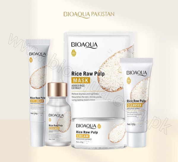 BIOAQUA - Pack of 5Glow & Glowing Rice Skincare Series.(BQY93752,BQY80535,BQY83895,BQY83840,BQY79706)