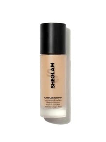 SHEGLAM - Complexion Pro Long Lasting Breathable Matte Foundation-Peach Matte Sweat-proof Foundation Oil Control Full Coverage Pore-less Concealer Waterproof Flawless