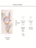 Shein - Minimalist Style Small Pu Leather Strap Watch For Women Students