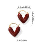 Shein - 1 Pair Elegant And Delicate Heart Stud Earrings, Suitable For Daily Wear