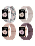 Shein - 4 Packs Braided Solo Loop Compatible With  Band 38Mm 40Mm 41Mm 42Mm 44Mm 45Mm 49Mm Women Men, Adjustable Stretchy Soft Nylon Strap For  9/8/7/6/5/4/3/2/1/Se/Ultra/Ultra 2