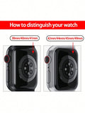 Shein - 1Pc Watch Screen Protective Case Fashion Metal Three Bead Watchband For Apple Watch Series/Se/8/7/6/5/4/3/2/1 Luxury Stainless Steel Strap For Apple Watch 44Mm 42Mm 44Mm 45Mm 49Mm 38Mm 41Mm
