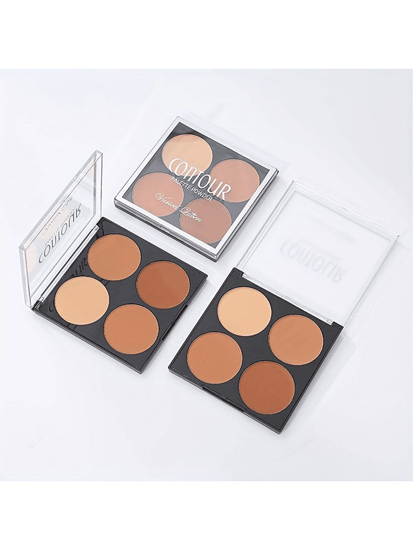 Shein - 1Pc Four Colors Stereo Contour Powder With Delicate Texture Matte Bronzing Makeup Powder Beginner Contouring Palette