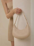 Shein - Hot Search Handbag,1 Piece,Solid Acrylic Chain Decoration,PU,Portable,Elegant Zipper Shoulder Bag