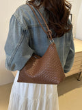 Shein - New Fashion Woven Tote Bag Retro Shoulder Bag