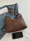 Shein - New Fashion Woven Tote Bag Retro Shoulder Bag