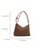 Shein - New Fashion Woven Tote Bag Retro Shoulder Bag