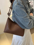 Shein - New Fashion Woven Tote Bag Retro Shoulder Bag