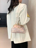 Shein - Fashionable Women Bag Spring/Summer New Style Ladylike Envelope Clutch Bag With Buckle Embellishment, Versatile Cheongsam-Inspired Elegant Handbag