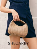 Shein - SHECARRY Women Top Handle Bags PU Leather For Business/Commute/Work/Office Casual Old Money Style Quiet Luxury Chic Knitting Handbag Woven Bag For Teacher Nurse Stylish