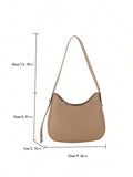 Shein - 1pc Solid Color Shoulder Tote Bag Women's High-Quality Texture Bag, 2024 Spring/Summer New Fashionable One Shoulder Bucket Bag