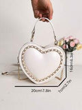 Shein - Mini Novelty Bag Heart Shaped With Zipper PU