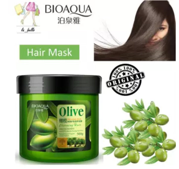 BIOAQUA - Olive Hair Keratin Mask Moisturizing Deep Repair Frizz For Dry Damaged Hair Smooth 500g BQY57706