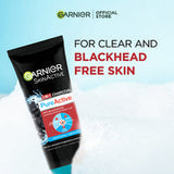 Garnier- Skin Active 3-in-1 Charcoal Blackhead Face Wash Mask Scrub, 100ml