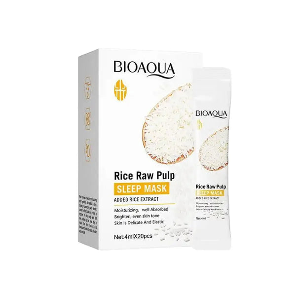 BIOAQUA - Rice Raw Pulp Sleeping Masks Whitening Anti Wrinkle Anti-aging 4ml X 20pcs BQY93134