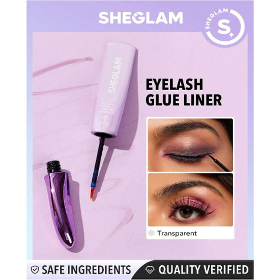 Shein - SHEGLAM All Eyes on you Eyelash Glue Liner-Clear Waterproof Liquid False Eyelash Glue  Long Lasting Sweatproof Clear Eyeliner Pro Eye Make Up
