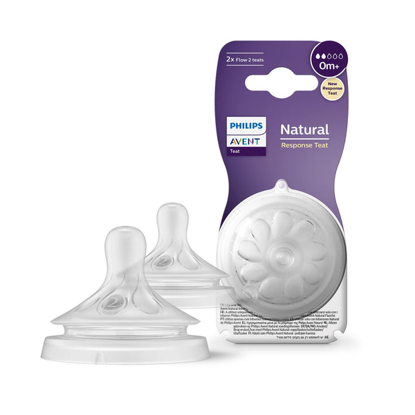 PHILIPS Natural New Born Flow Teats Pack Of 2 0m+ SCF041/27