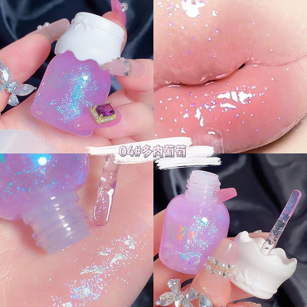 Gege - Bear Lip Plumper Oil Glitter Purple sparkle