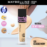 Maybelline New York- New Fit Me Dewy + Smooth Liquid Foundation SPF 30 - 120 Classic Ivory 30ml - For Normal to Dry Skin