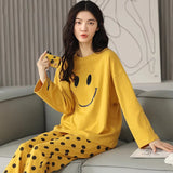 VYBE -  Smiley New Polka Mustard Printed PJ Suit