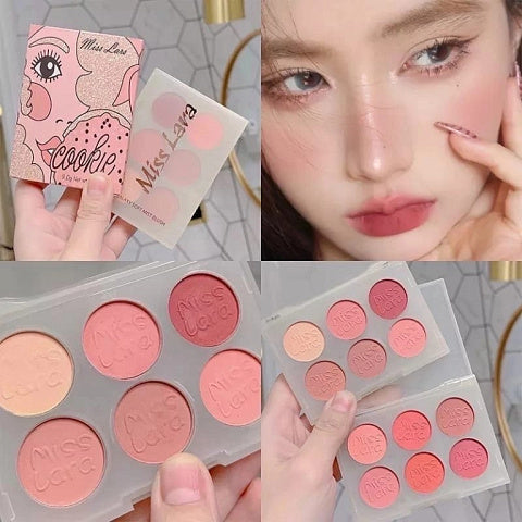 Miss Lara - Cookie Eyeshadow & Blush Palette 6 Colors 9G Ms-37-A