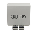 Cufflers - Designer Men's Black/White Exclusive Cufflinks with Gift Box - CU-4012