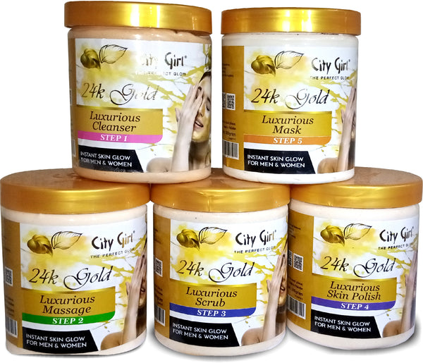 City Girl - 24K Gold Facial Parlor Pack 5 Pcs 500gm