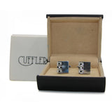 Cufflers - Vintage Square Cufflinks CU-1011 with Free Gift Box - Silver