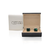 Cufflers - Novelty Black Box Cufflinks CU-2028 with Free Gift Box - Green
