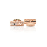 Cufflers - Modern Black and Gold Rectangle Cufflinks CU-3010 with Free Gift Box - Gold