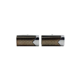 Cufflers - Designer Cufflinks CU-4019 with Free Gift Box - Brown Rectangle Brick Design