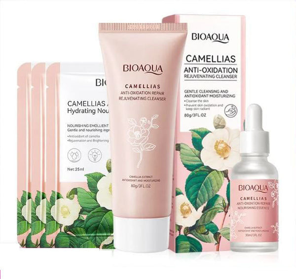 BIOAQUA - Pack Of 03 Camellias Anti-Oxidation Hydrating Nourishing Rejuvenating Series For Women and for Girls