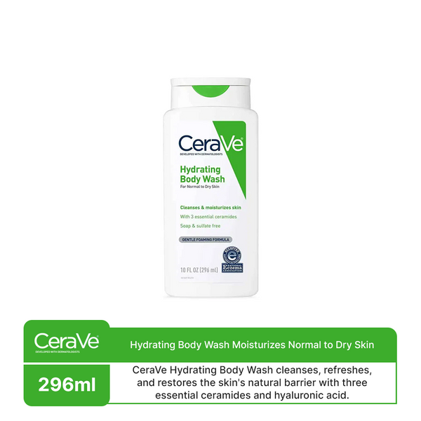 CeraVe- Hydrating Body Wash Moisturizes Normal to Dry Skin,  296ml