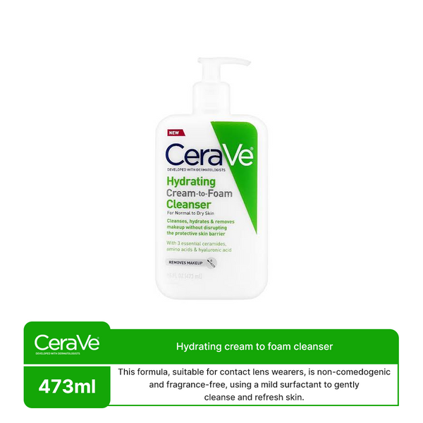 Cerave Hydrating cream to foam cleanser 473ml