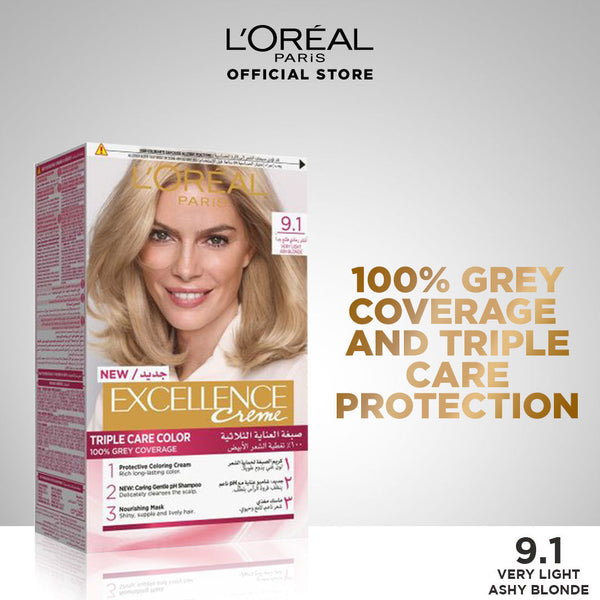 LOreal- Paris Excellence Creme - 9.1 Very Light Ash Blonde Hair Color