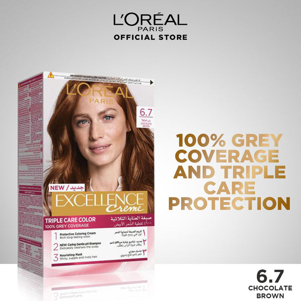 LOreal- Paris Excellence Creme - 6.7 Chocolate Brown Hair Color