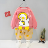 VYBE - Duck Printed Sweatshirt With Trouser For Kids Pink