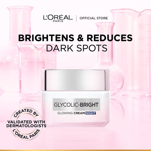 L'Oreal Paris- GLYCOLIC BRIGHT Glowing Night Cream Moisturiser 50ml