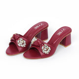 VYBE - Strap Heel With Pearl (Maroon)