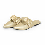 VYBE - Ruched Cut Out Flats- Golden