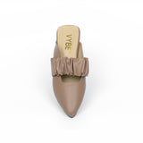 VYBE - Ruched Cut Out Flats- Khakhi